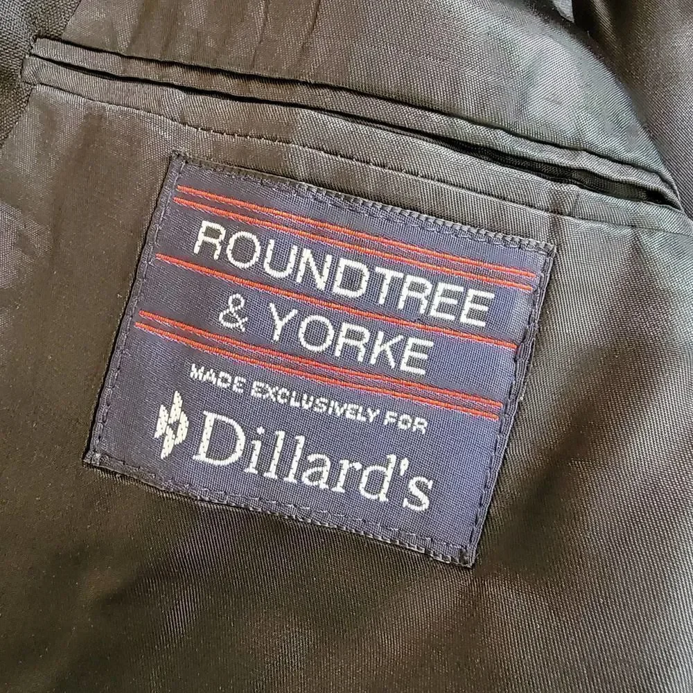 Roundtree & Yorke Dillard's Double Button Suit Jacket Black